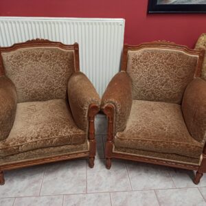 2 Ξύλινες σκαλιστές πολυθρόνες Μ70χΠ80χΥ85εκ