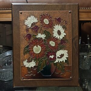Alternative view of Ξύλινος πίνακας χαλκογραφία με απεικόνιση βάζο λουλουδιών 1τμχ