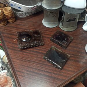 Γυάλινα διακοσμητικά 3τμχ  Υ14χ10χΜ10εκ