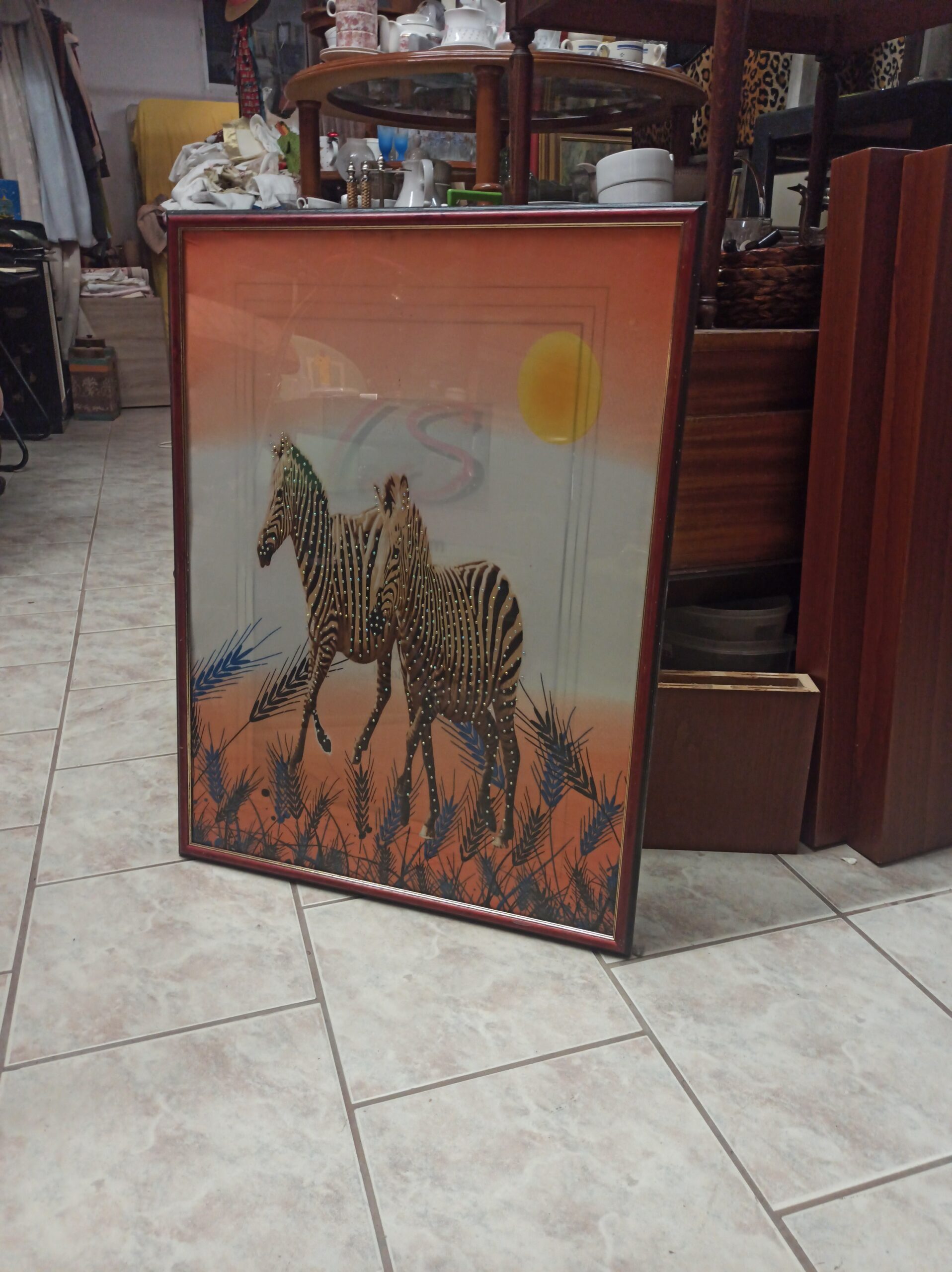 Πίνακας με δύο ζέβρες Υ85χΜ62εκ