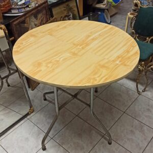 Ξύλινο στρόγγυλο τραπεζάκι πτυσσόμενο 1τμχ Υ82χΔ90εκ