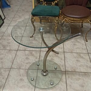 Γυάλινο βοηθητικό τραπεζάκι 1τμχ Υ57χΜ60χΠ40εκ