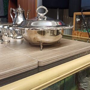 Alternative view of Ρετρό πιάτο λαχανικών με καπάκι επιχρυσωμένα με ασήμι 1τμχ Υ30χΔ30εκ