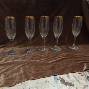 Ποτήρια κρασιού επιχρυσωμένα 11τμχ Υ20εκ