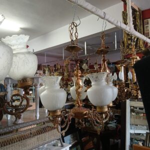 Μπρούτζινα πολύφωτα  με απεικόνιση αγγέλου 2 κομμάτια