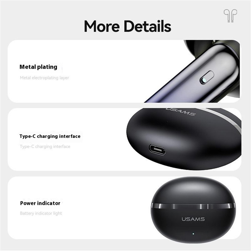 ασύρματα ακουστικά με θήκη φόρτισης 35/300mAh, μαύρα - Image 6