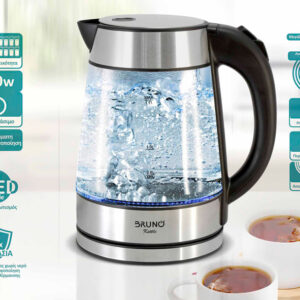 βραστήρας νερού 1.7L, 2200W, γυάλινος-Inox