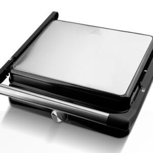 Γκριλιέρα 2000W με ρυθμιζόμενο θερμοστάτη, inox-μαύρη