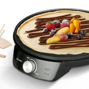 Κρεπιέρα 30εκ. 1200W με ρυθμιζόμενο θερμοστάτη και εξαρτήματα, μαύρη