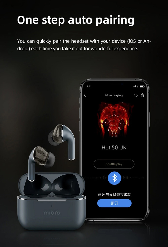 ασύρματα ακουστικά με θήκη φόρτισης 25/350mAh, μπλε - Image 5