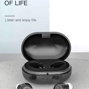 ακουστικά βαρηκοΐας powertech με θήκη, επαναφορτιζόμενα, μαύρα